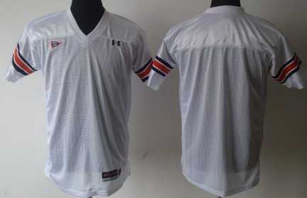 Mens Auburn Tigers Customized White Jersey